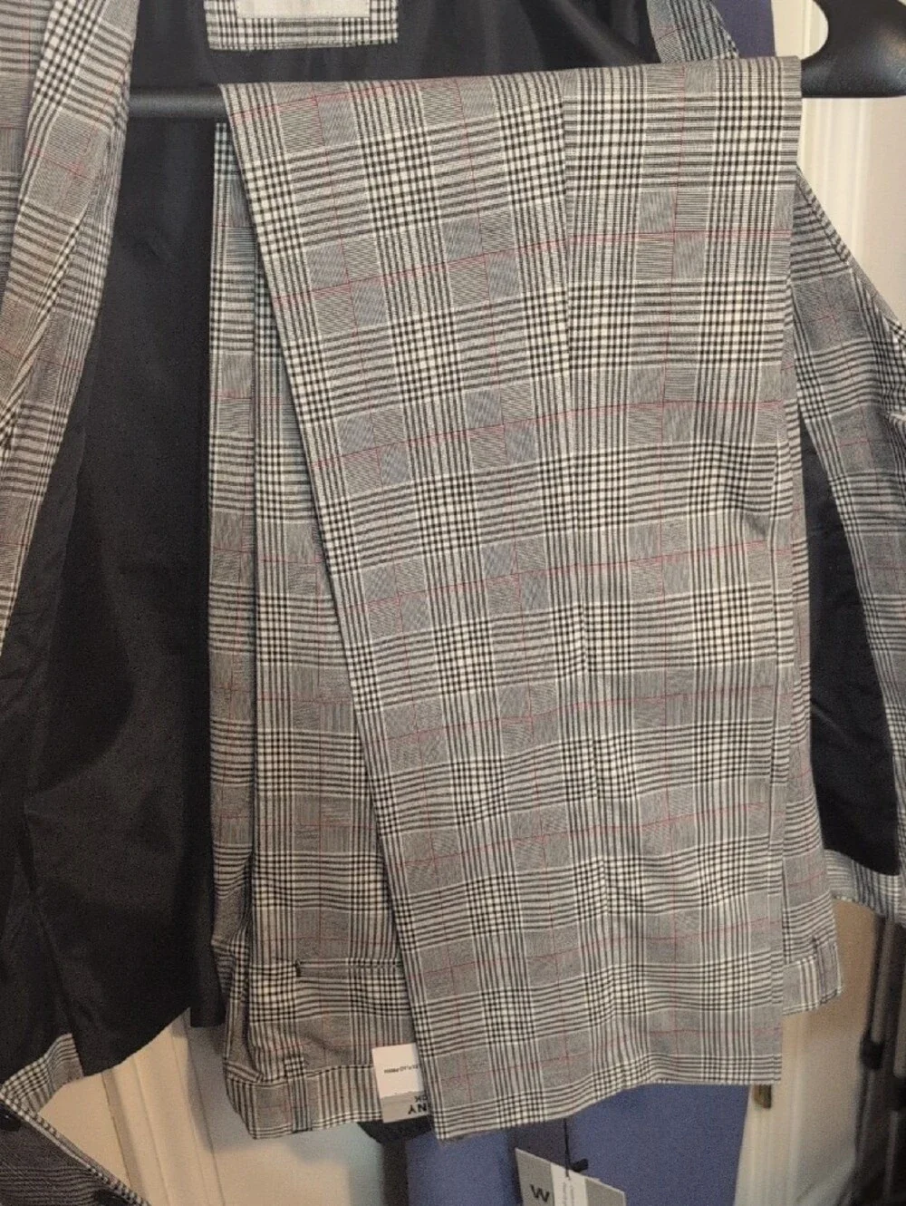 Men's Gray Prince Of Wales Plaid 3 Piece Suit - WD-NY